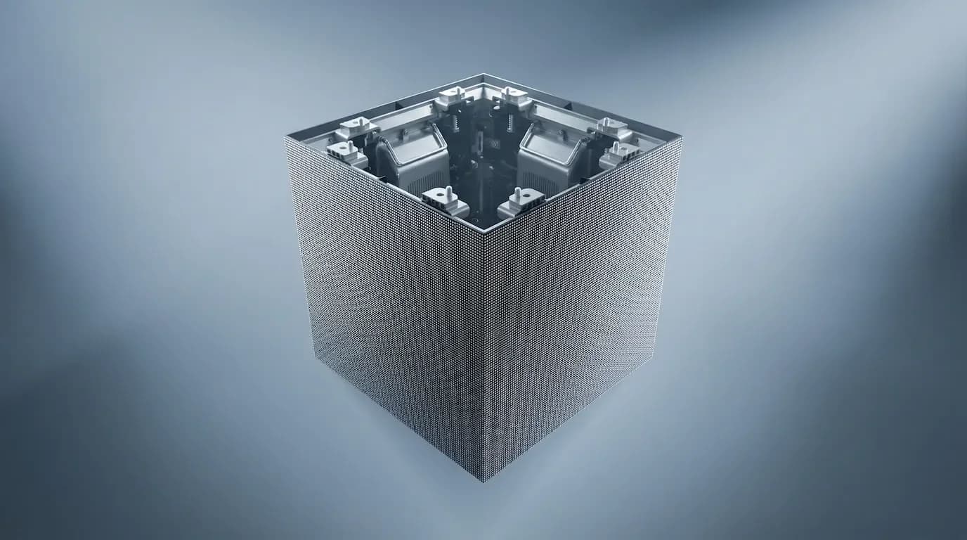مكعب LED مبني من خزائن الزاوية 90°
